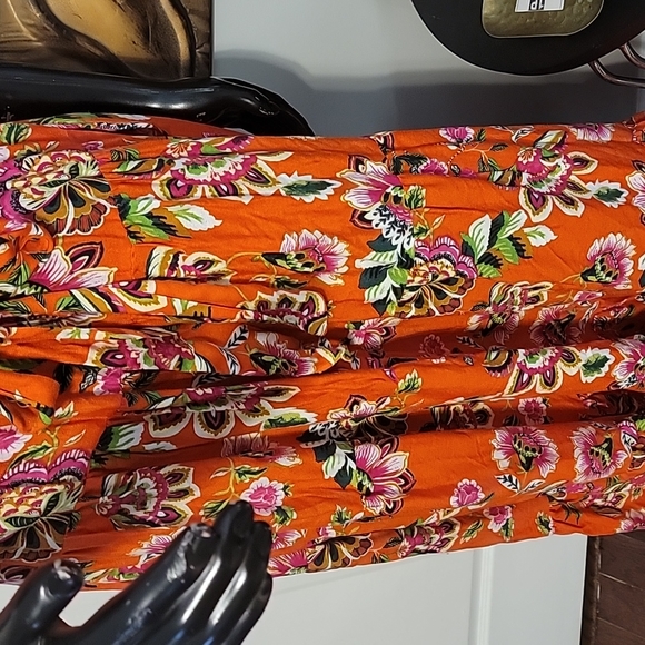 Tangerine  Floral maxi dress xl 🍊 - Picture 3 of 6